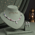 Sapphire Pear Pendant Necklace Set – Shynora By Shivali
