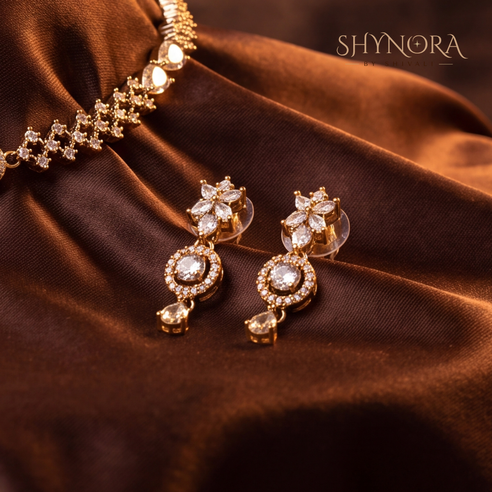 Dainty Pear Drop Necklace Set – Shynora By Shivali