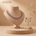 Ruby Leaf Cluster Necklace Set – Shynora By Shivali