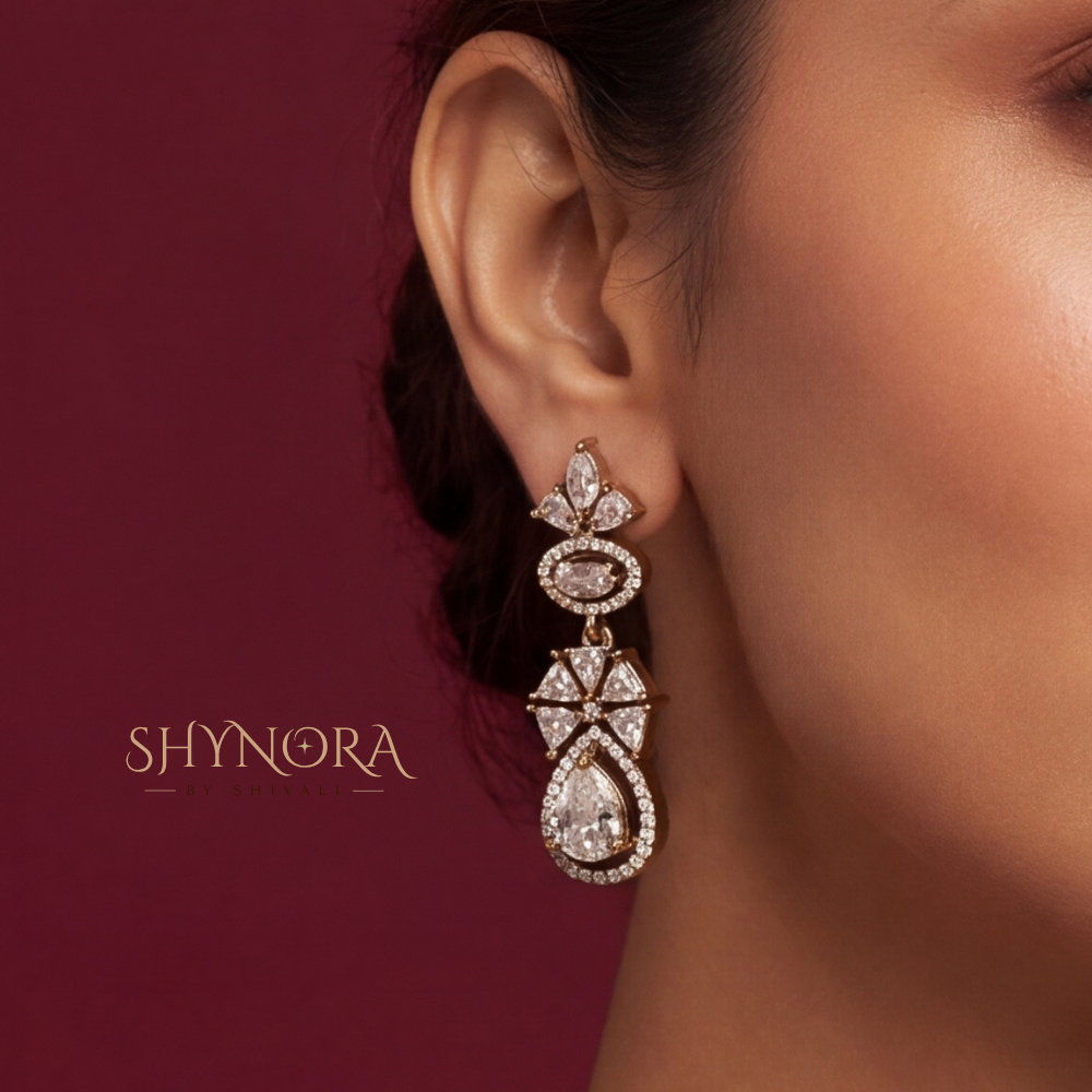 Diamond Graduated Pear Single Strand Necklace Set – Shynora By Shivali