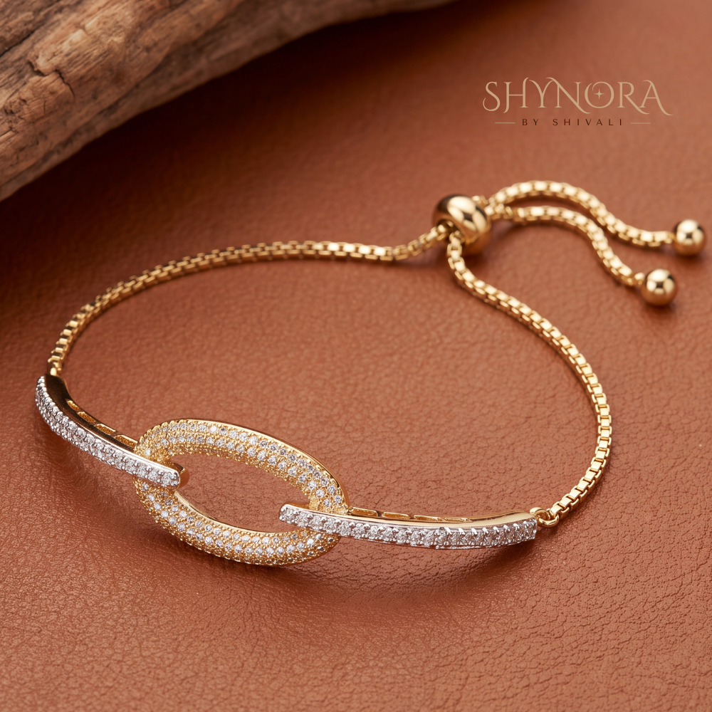 Oval Link Pave Chain Bracelet – Shynora By Shivali