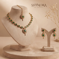 Sapphire Delicate Pendant Necklace Set – Shynora By Shivali