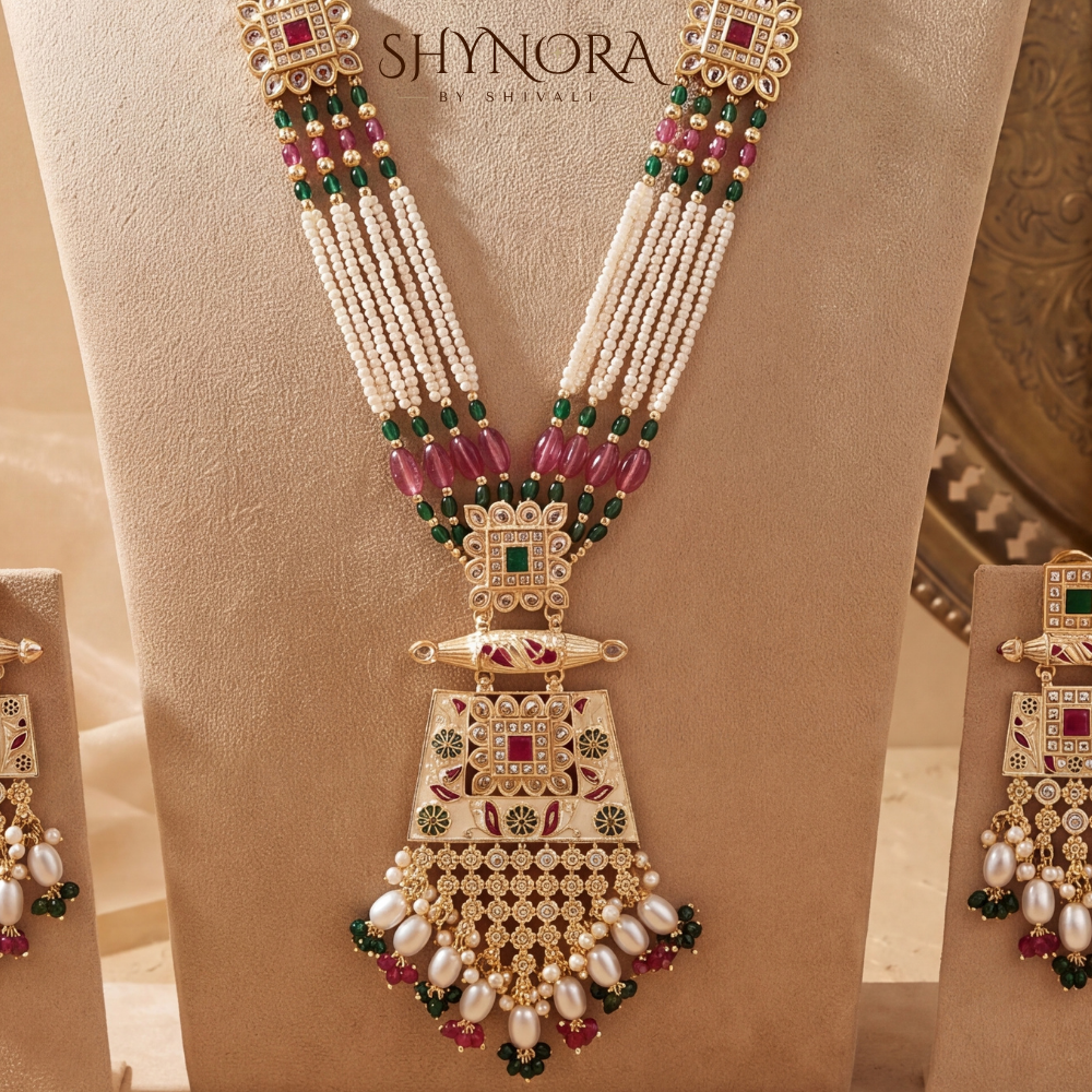 Layered Kundan Pearl Strand Rani Haar – Shynora By Shivali