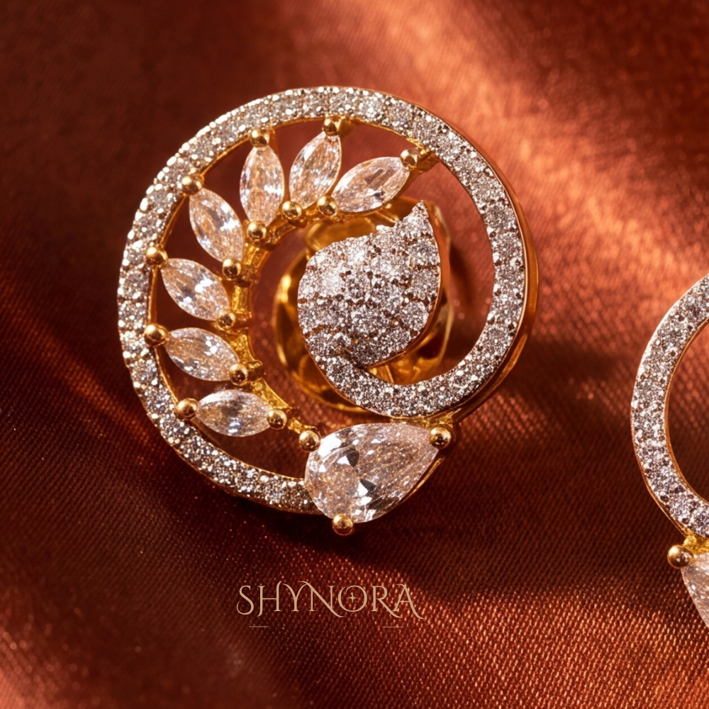 Circular Swirl Paisley Stud Earrings – Shynora By Shivali