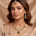 Emerald Pear Drop Delicate Necklace – Shynora By Shivali