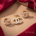 Diamond Interlocking Crescent Pendant Set – Shynora By Shivali
