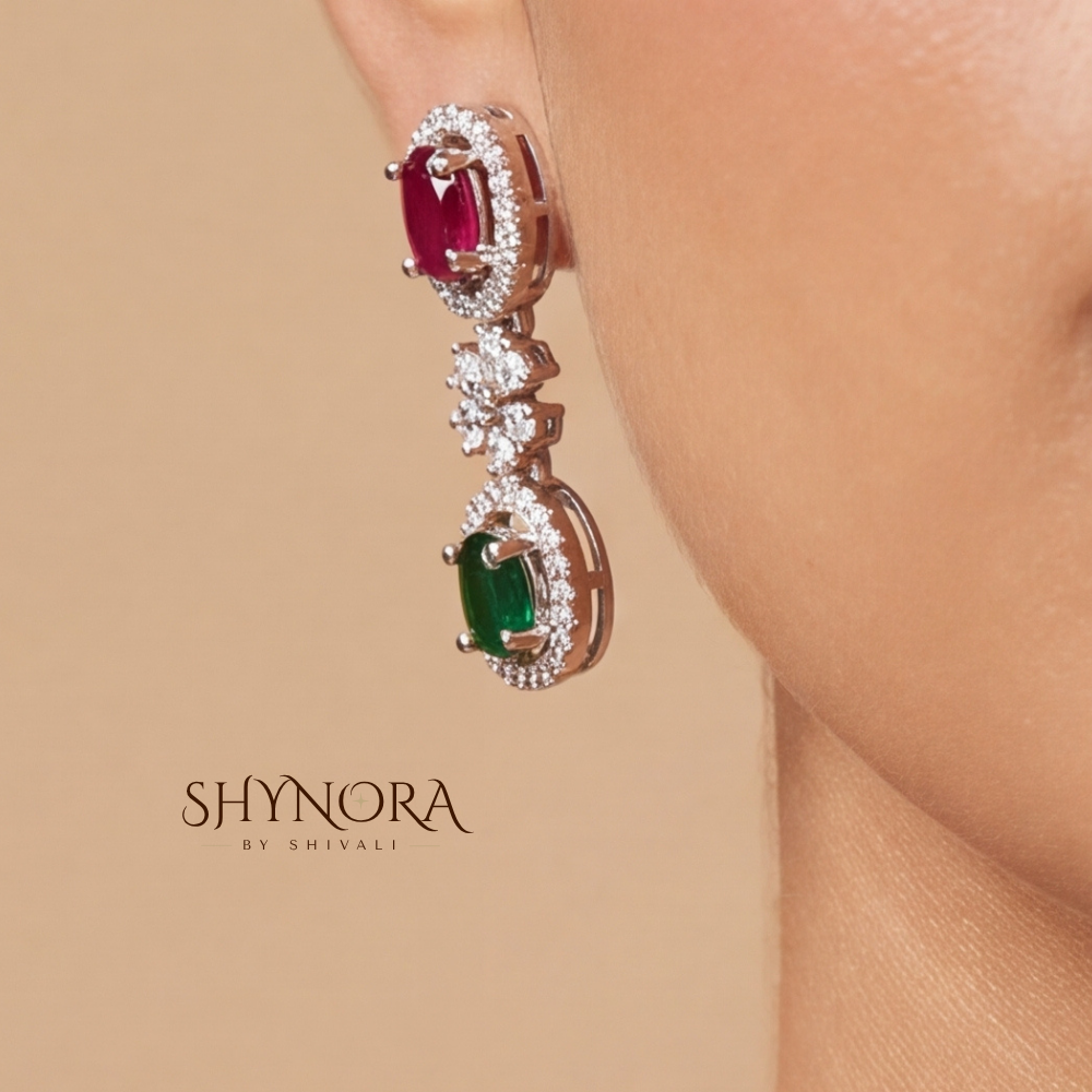 Multicolor Leaf Oval Pear Pendant Necklace Set – Shynora By Shivali