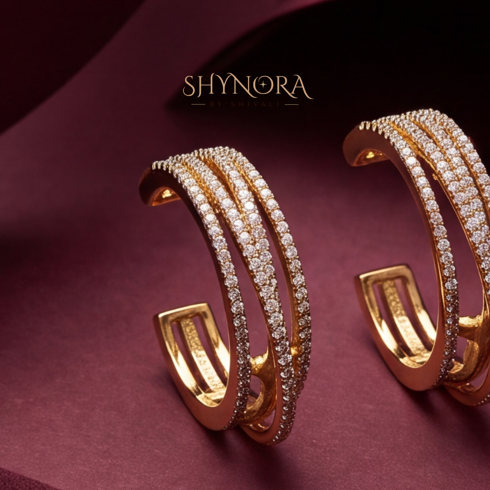 Multi-Row Pave Climber Earrings – Shynora By Shivali