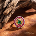 Multicolor Gemstone Spiral Swirl Adjustable Cocktail Ring – Shynora By Shivali