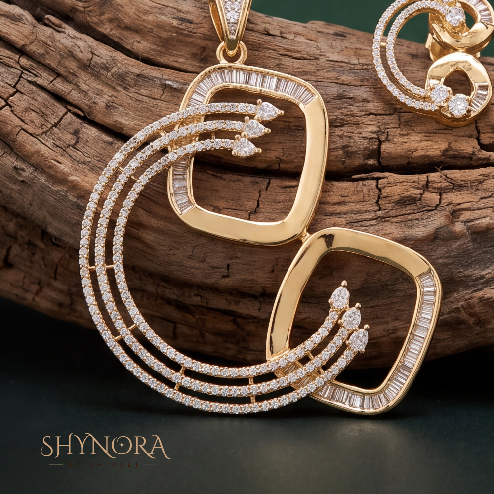 Swirl Hoop Pendant Set – Shynora By Shivali