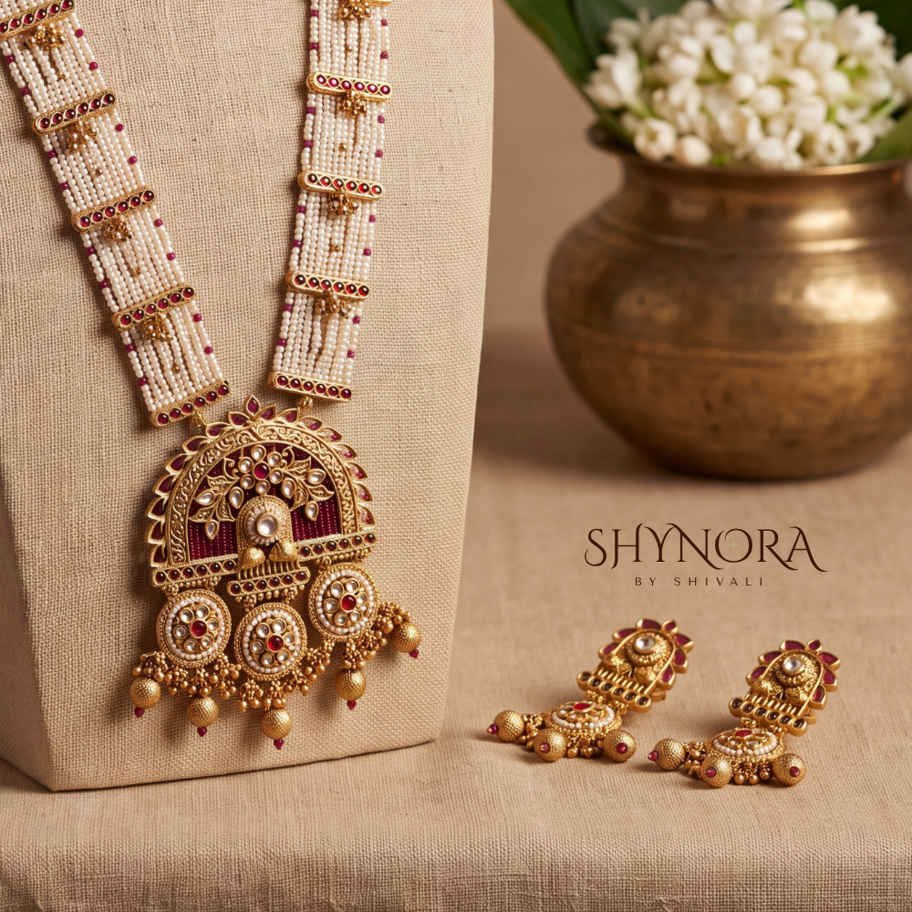 Pearl Strand Round Pendant Rani Haar – Shynora By Shivali