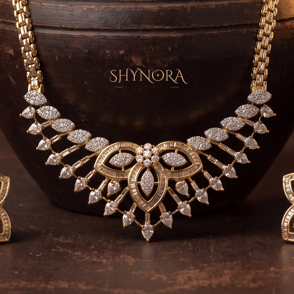 Beaded Chain Chandelier Necklace Set – Shynora By Shivali