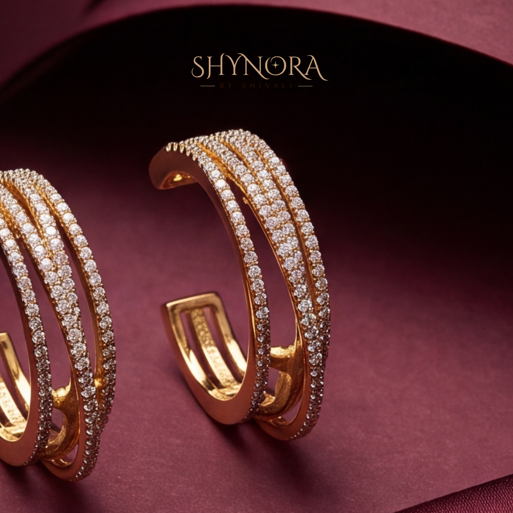 Multi-Row Pave Climber Earrings – Shynora By Shivali