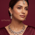 Diamond Graduated Pear Single Strand Necklace Set – Shynora By Shivali