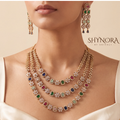 Multicolor Gemstone Three Layer Necklace Set – Shynora By Shivali