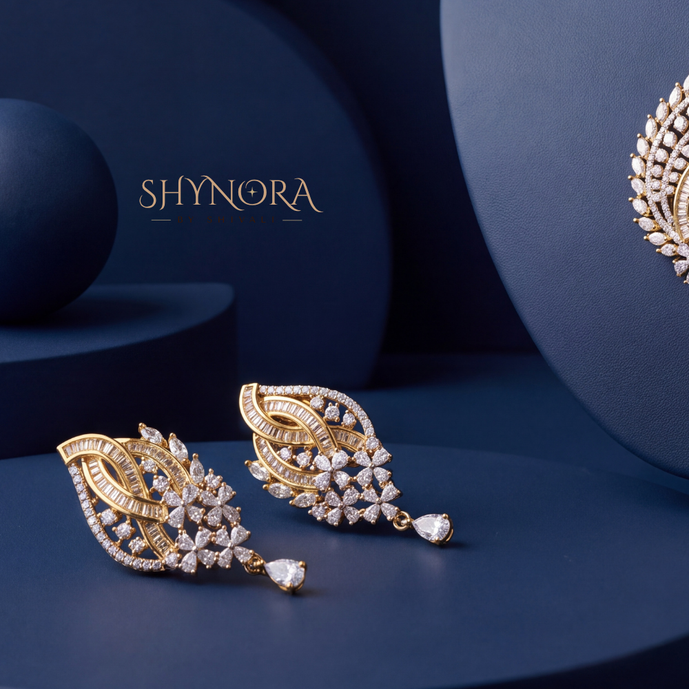 Leaf Drop Pendant Set – Shynora By Shivali