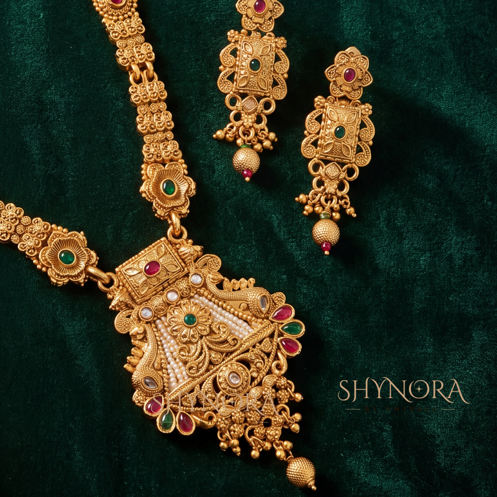 Antique Kundan Temple Rani Haar – Shynora By Shivali