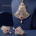 Ruby Chandelier Fringe Pendant Set – Shynora By Shivali