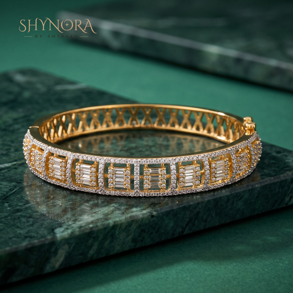 Rectangular Baguette Lattice Kada – Shynora By Shivali