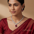 Ruby Cushion Drop Diamond Necklace – Shynora By Shivali