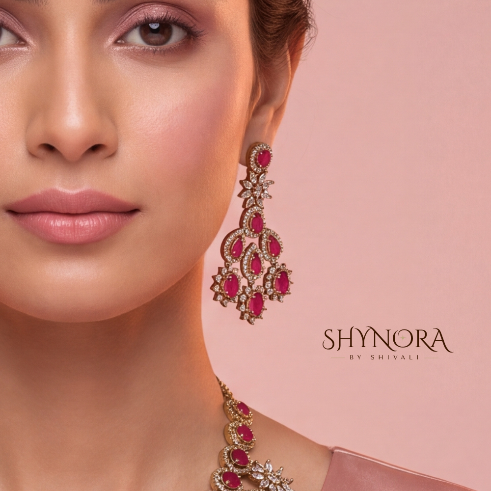 Ruby Elaborate Bib Necklace Set – Shynora By Shivali