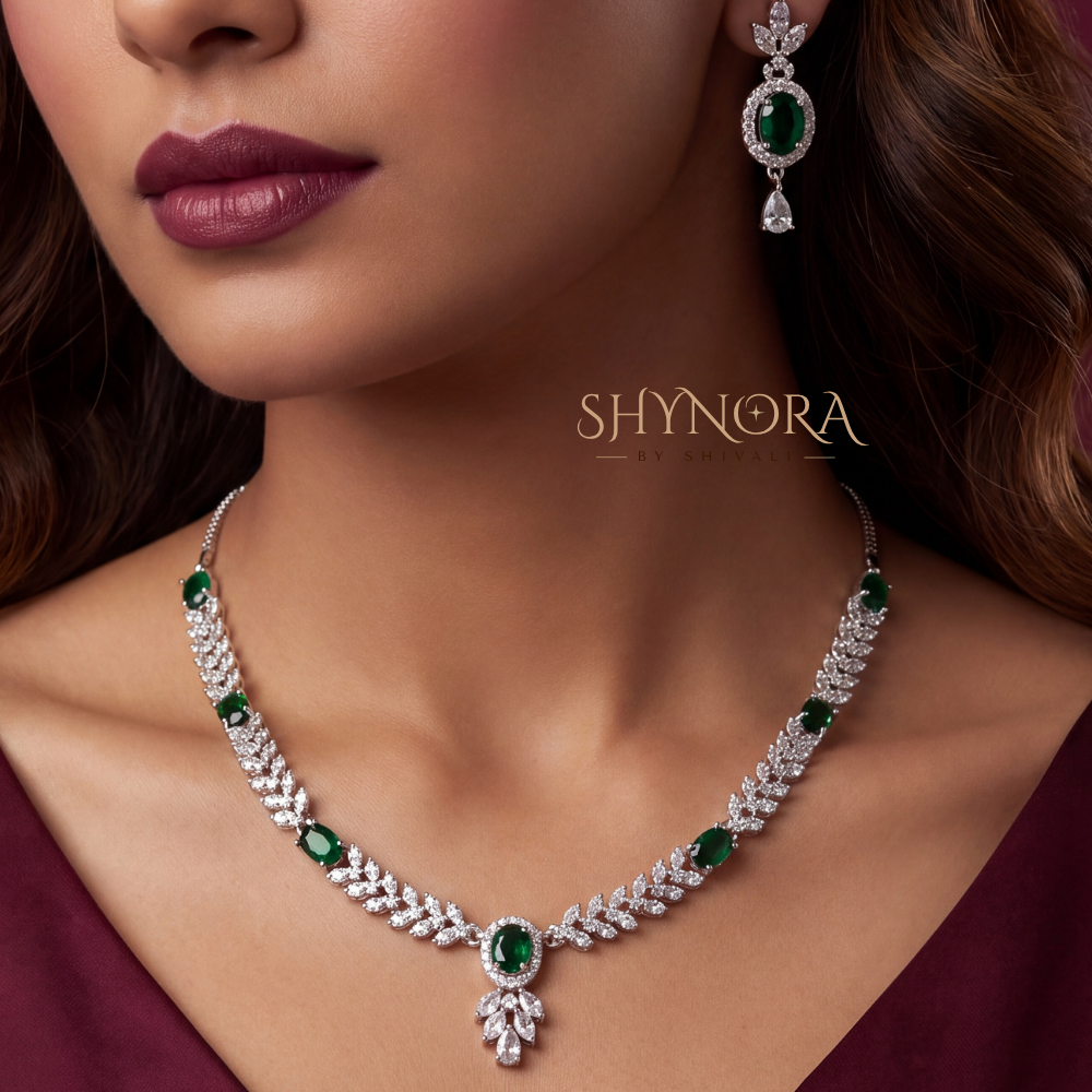 Sapphire Multicolor Pear Pendant Necklace Set – Shynora By Shivali