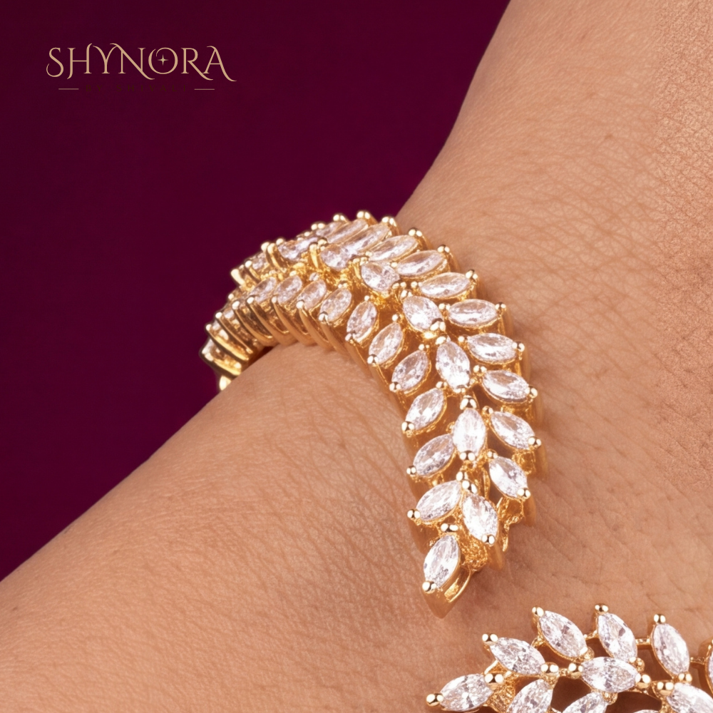 Marquise Leaf Climber Earring (Single) – Shynora By Shivali