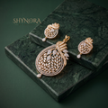 Vine Leaf Paisley AD Pendant Set – Shynora By Shivali