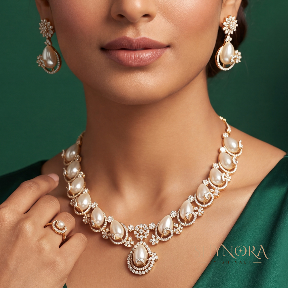 Pearl Kundan Necklace Set – Shynora By Shivali