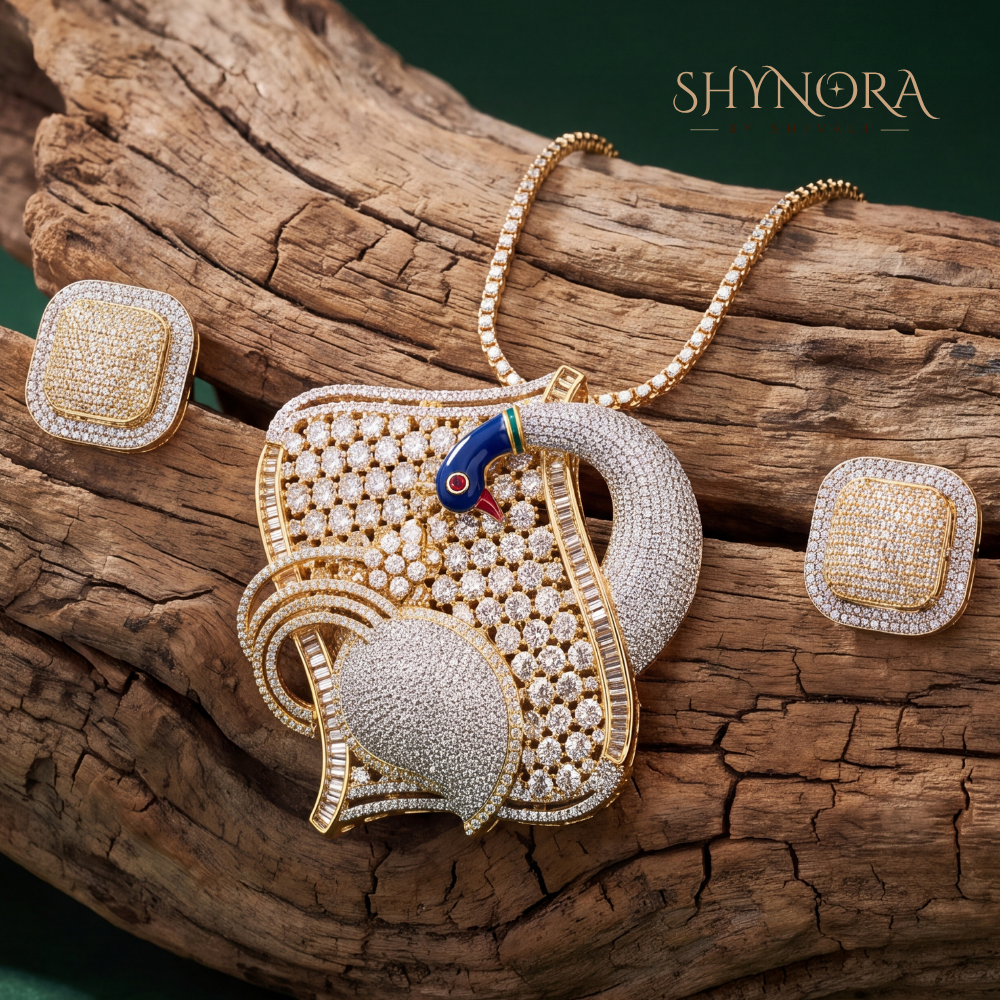 Sapphire Accent Paisley Pendant Set – Shynora By Shivali