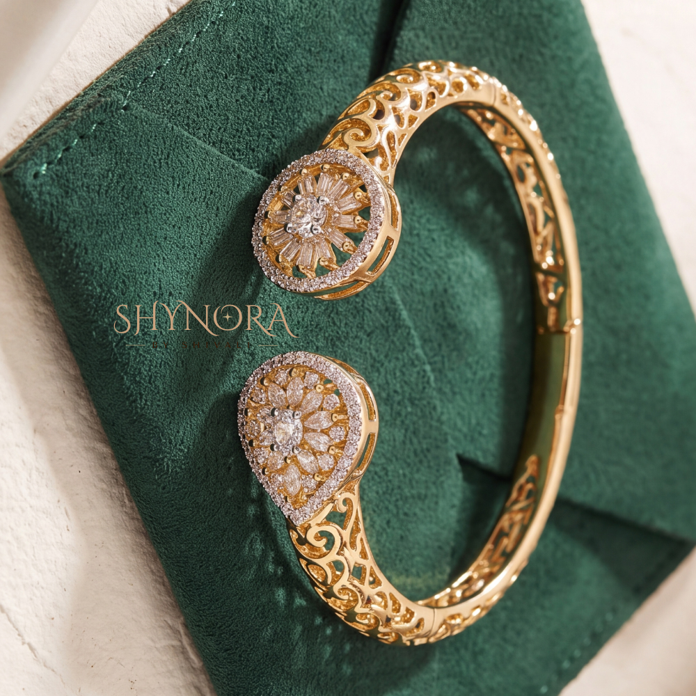 Open Teardrop Cluster Cuff Kada – Shynora By Shivali