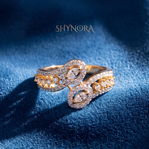 Double Leaf Swirl Cocktail Ring – Shynora By Shivali
