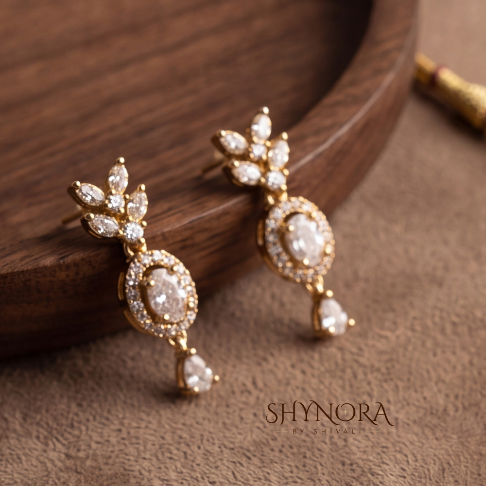 Leaf Vine Solitaire Pendant Necklace Set – Shynora By Shivali