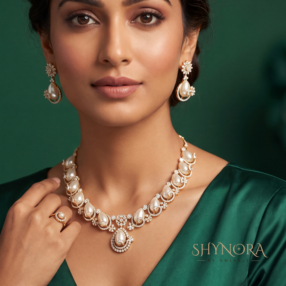 Pearl Kundan Necklace Set – Shynora By Shivali