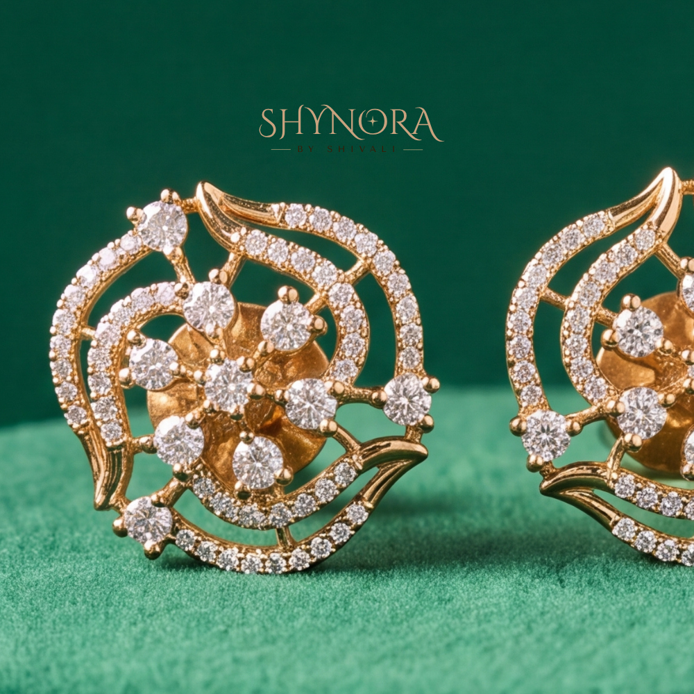 Round Lattice Cutwork Stud Earrings – Shynora By Shivali