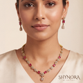 Ruby Multicolor Baguette Necklace Set – Shynora By Shivali