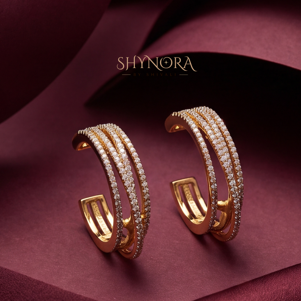 Multi-Row Pave Climber Earrings – Shynora By Shivali