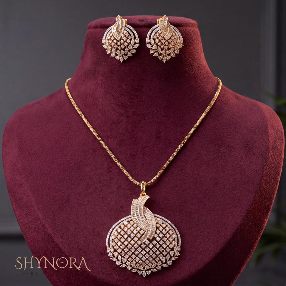 Paisley Cluster Pendant Set – Shynora By Shivali