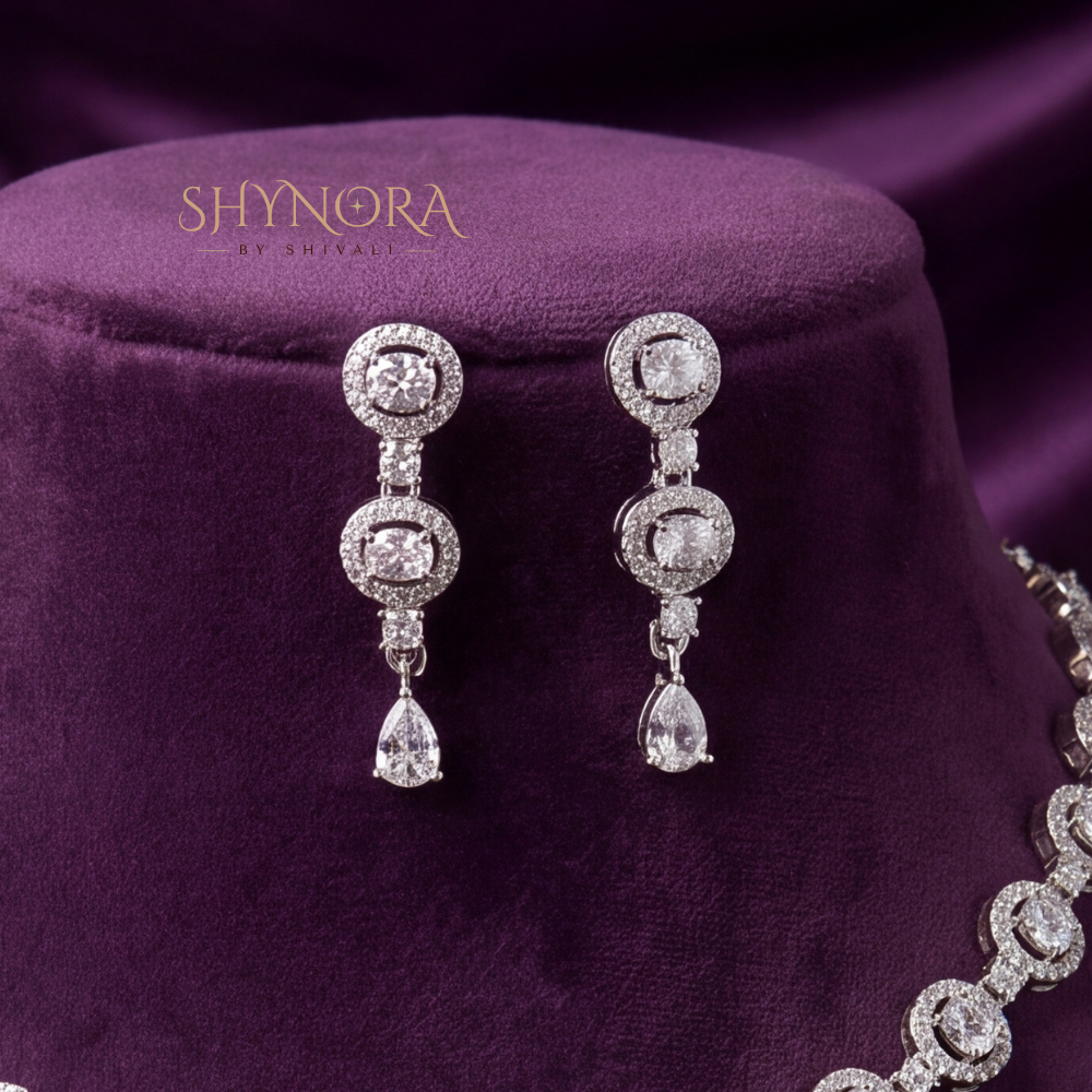 Round Cluster Link Necklace Set – Shynora By Shivali