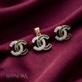 Emerald Interlocking Crescent Pendant Set – Shynora By Shivali