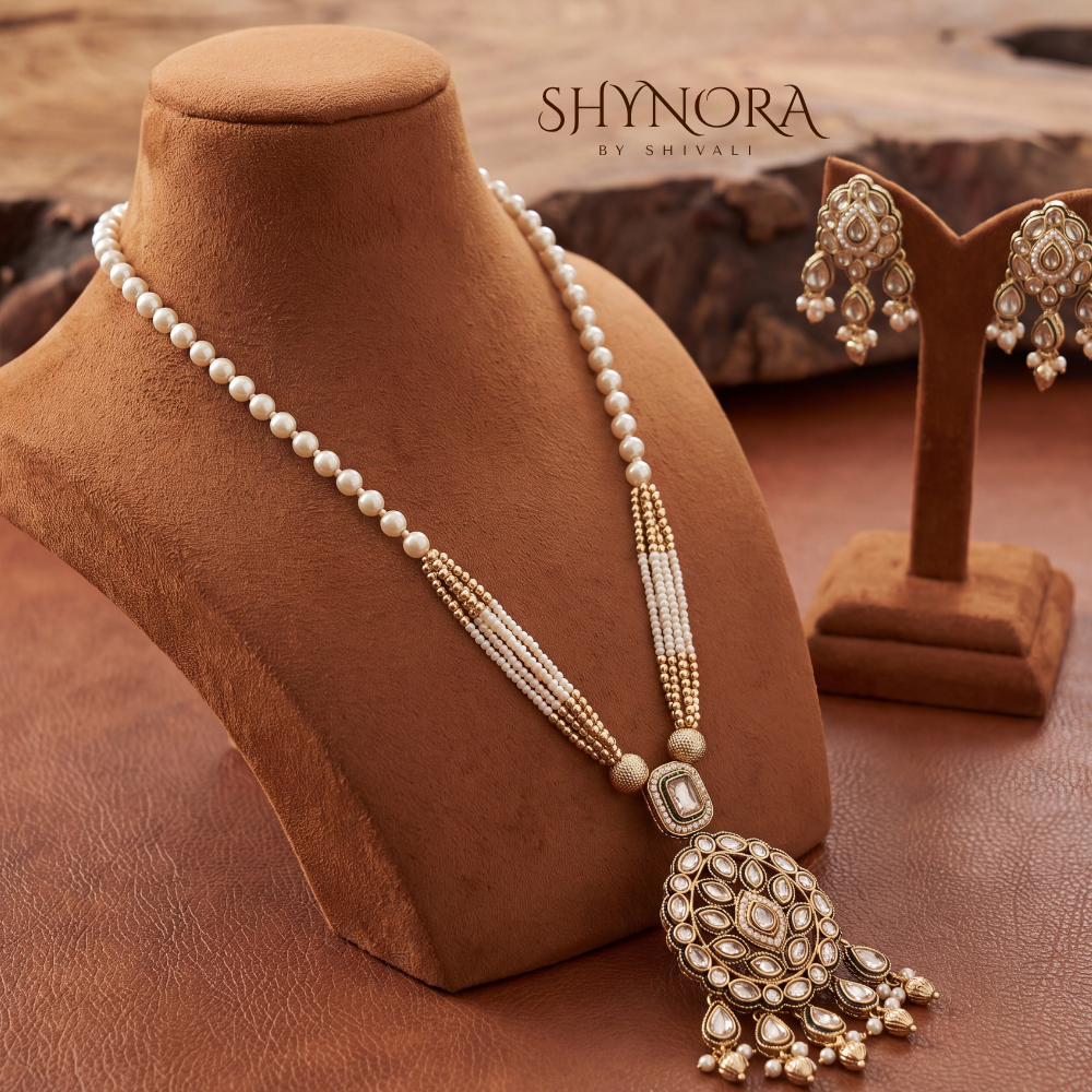 Maroon Kundan Pearl Strand Rani Haar – Shynora By Shivali