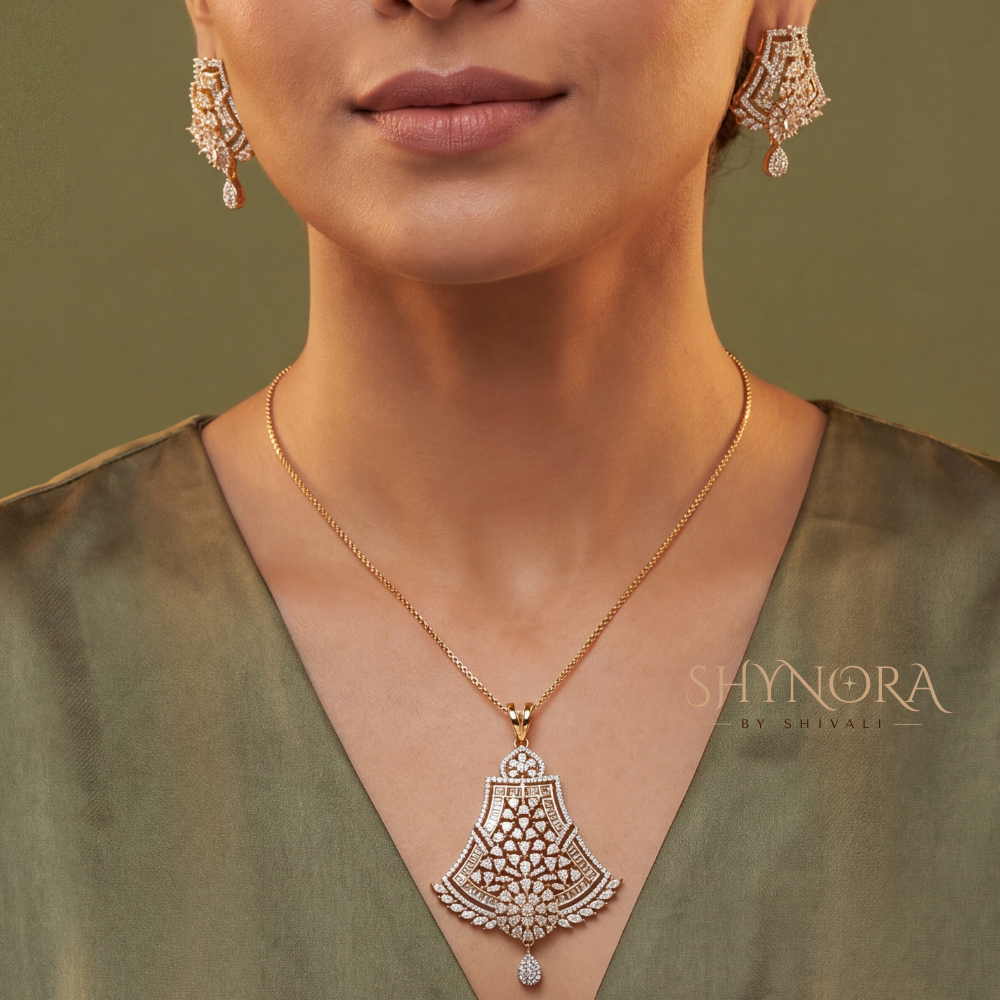 Regal Crown AD Pendant Set – Shynora By Shivali