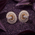 Diamond Oval Bar Cluster Stud Earrings – Shynora By Shivali