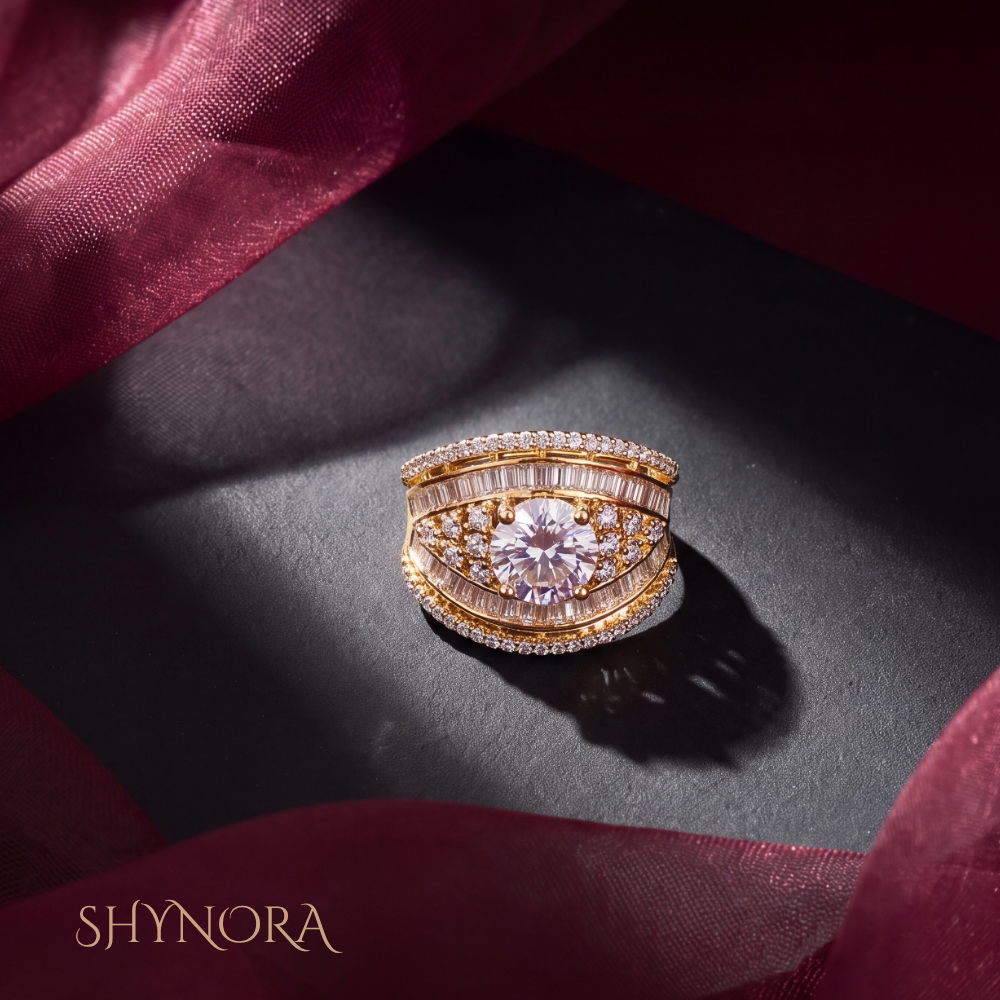 Diamond Delicate Floral Adjustable Ring – Shynora By Shivali