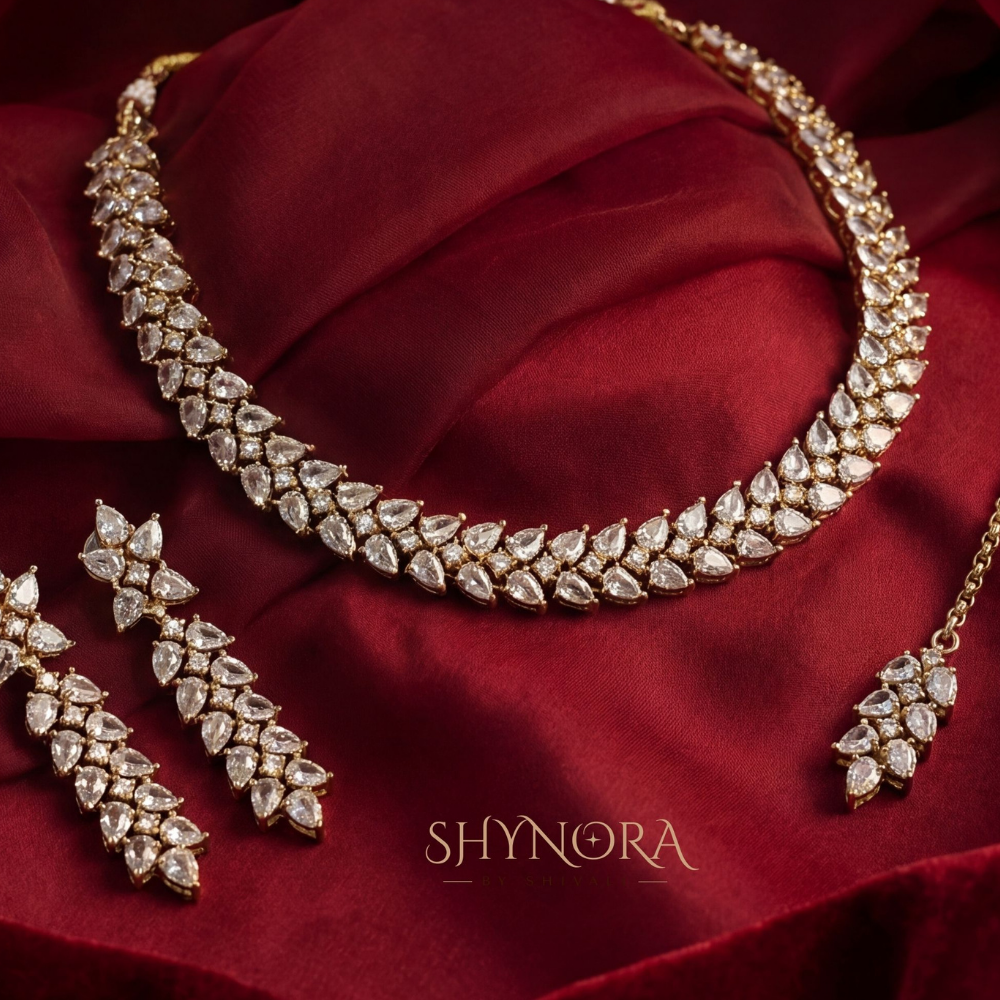 Baguette Floral Rosette Necklace – Shynora By Shivali