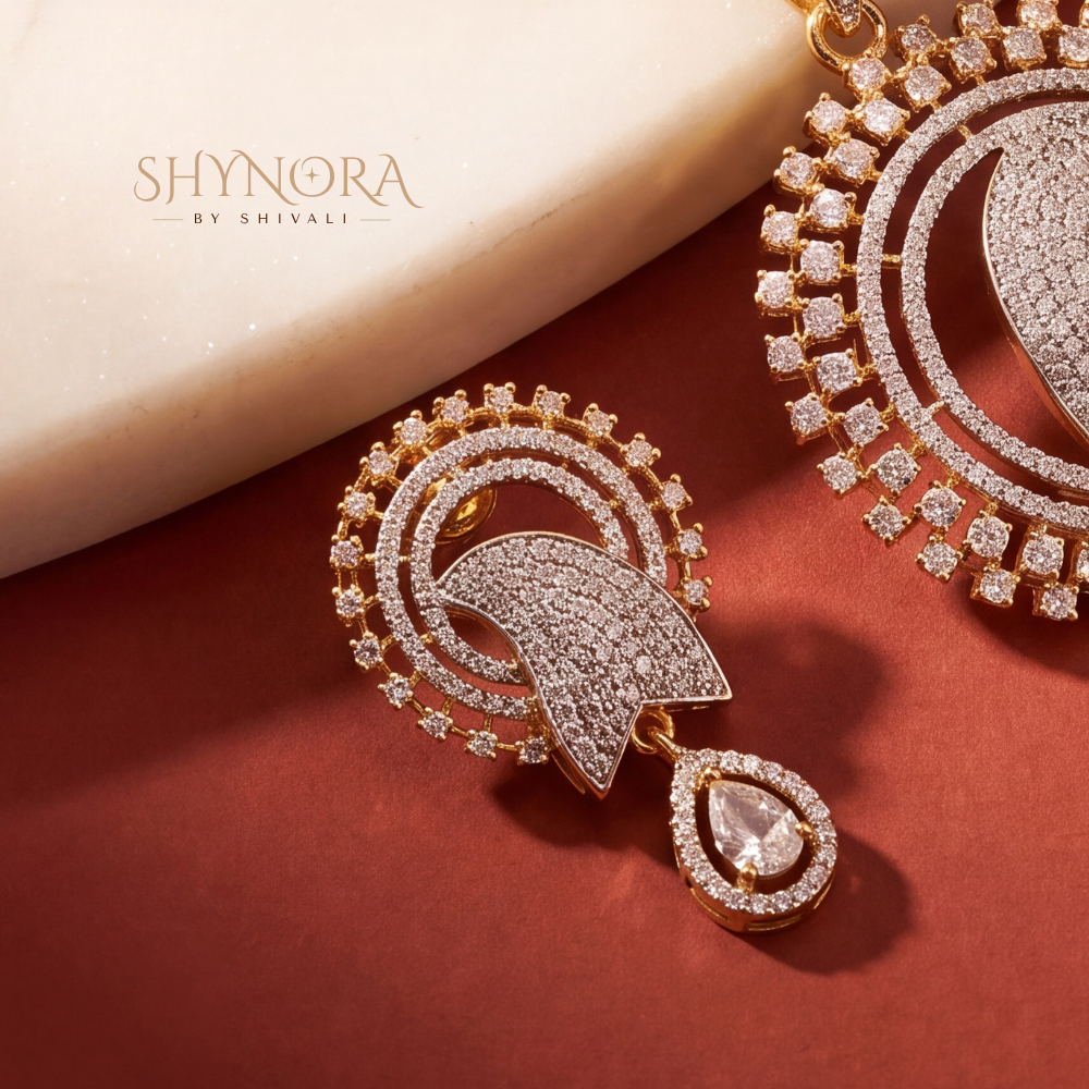 Sunburst Paisley AD Pendant Set – Shynora By Shivali