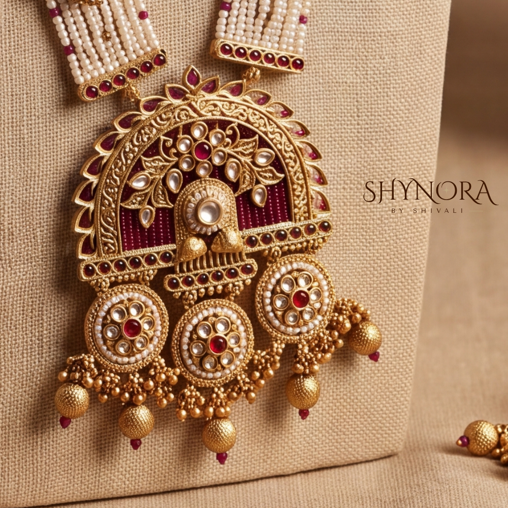 Pearl Strand Round Pendant Rani Haar – Shynora By Shivali