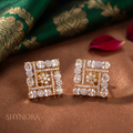 Diamond Square Lattice Cluster Stud Earrings – Shynora By Shivali