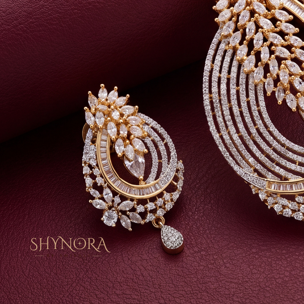 Open Feather Swirl AD Pendant Set – Shynora By Shivali