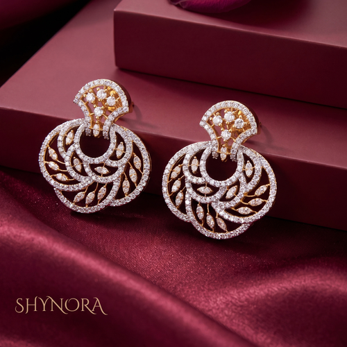 Diamond Fan Crescent Drop Earrings – Shynora By Shivali